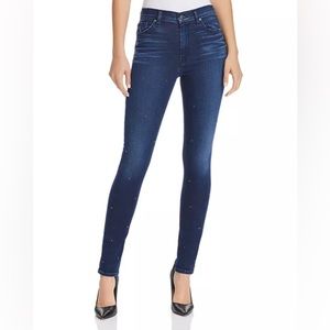 Hudson Barbara Studded Skinny Jeans in Zinc